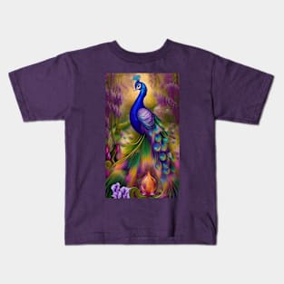 Beautiful Fantasy Peacock Kids T-Shirt